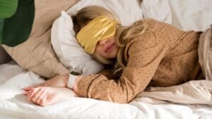 Woman sleeping peacefully after Restless Leg Syndrome treatment in Walnut Creek